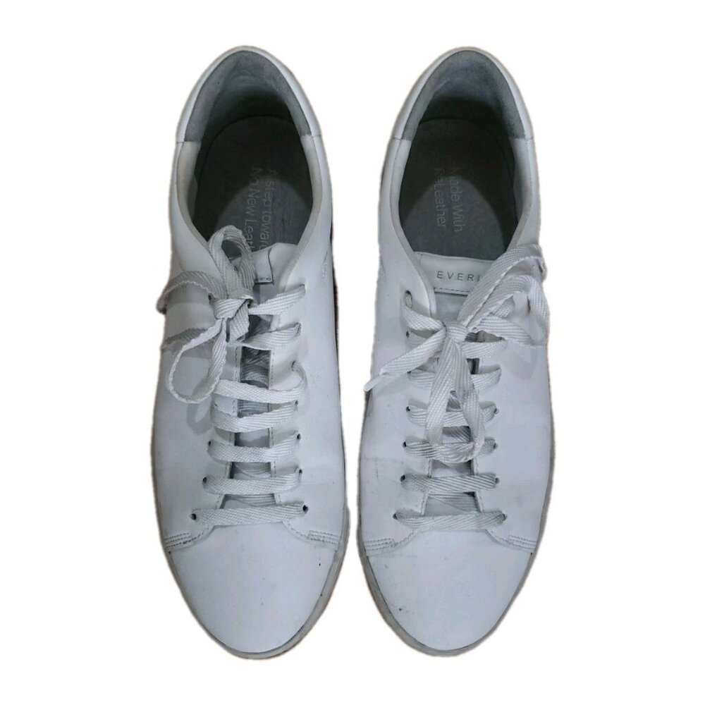 Everlane Releather Tennis Shoe White Unisex W12 M10 Classic Recycled Preppy